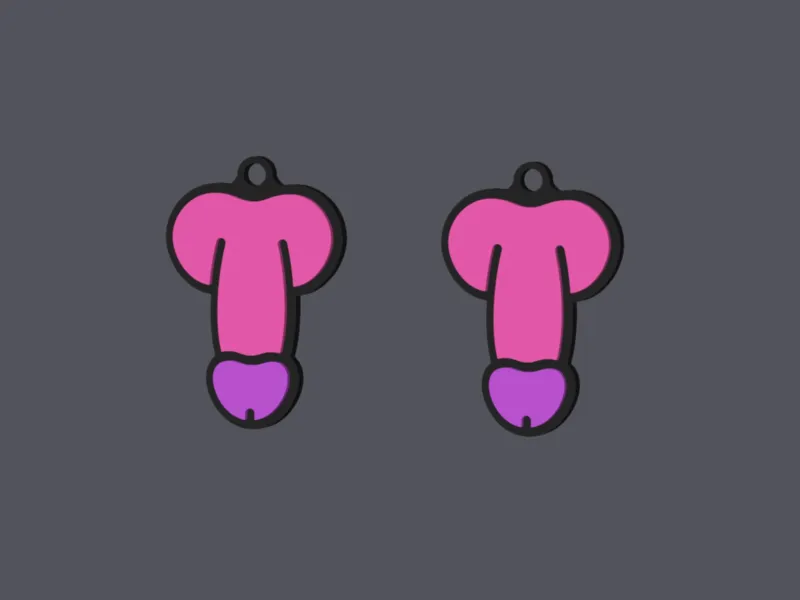 Penis - Earring & Pendant v2 (2 versions)