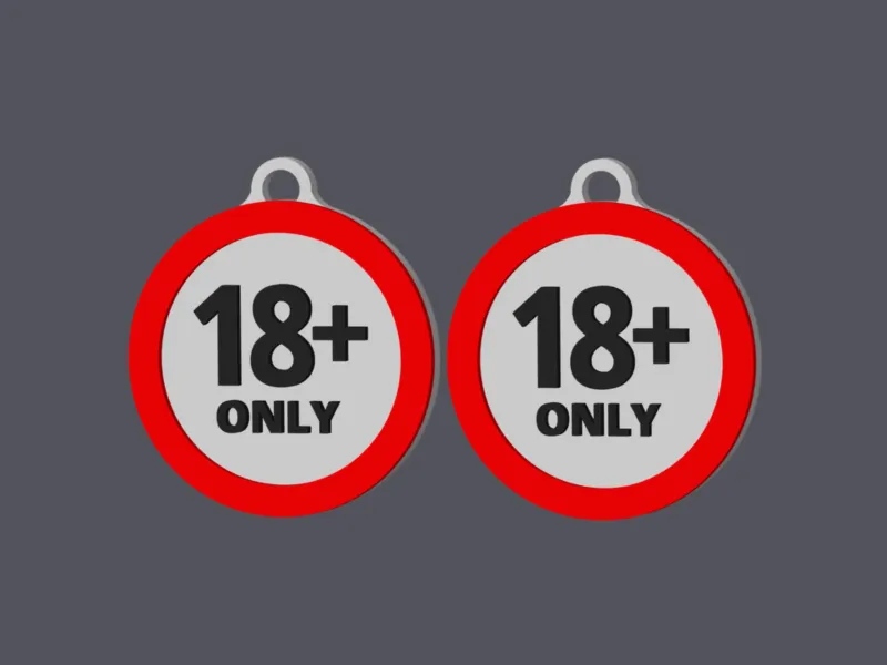 18+ ONLY - Traffic Sign - Earring & Pendant