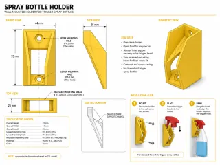 Wall-Mounted Spray Can Holder – Compact Spray Bottle Holder
