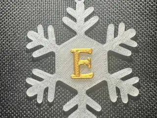 E – Snowflake Alphabet Letter E Festive Christmas Decoration