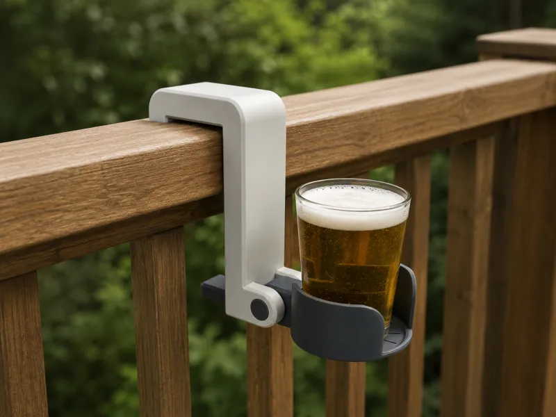 deck rail cup holder