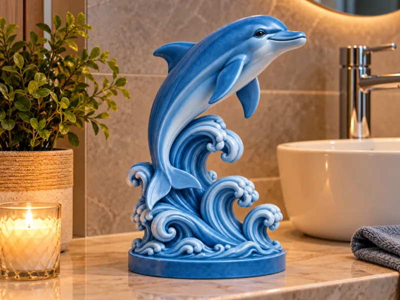 Dolphin STL File, Dolphin 3D Print, Ocean Waves STL