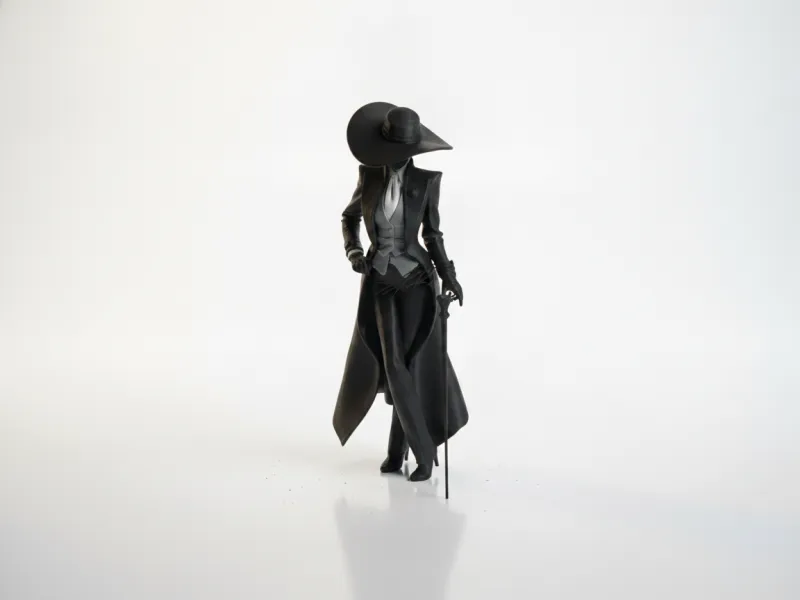 Lady With Cane Elegant Figure 3D Printable