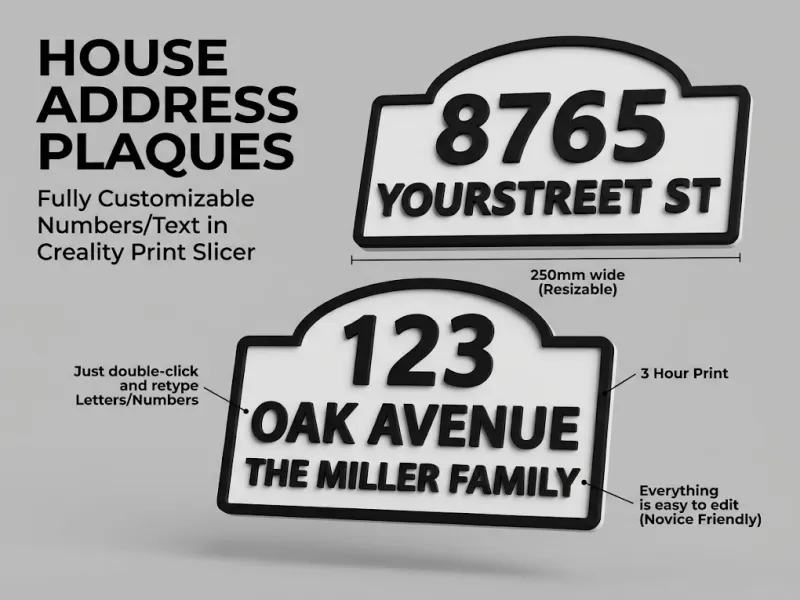 House Address Plaque 1: Retype in Creality Print Slicer