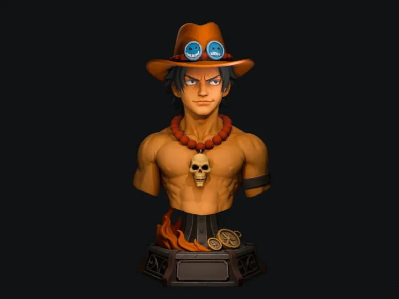 Ace STL, One Piece Figure,  3D Print Collector Model