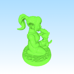 goblin girl with baby wolf