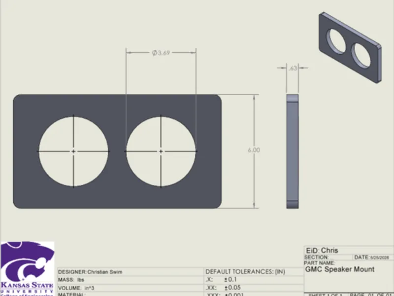 GMC 1972 C10 Dash Speaker Mount