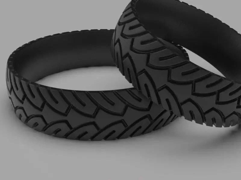 Printable wedding band ring motobike wheel- STL 3d cad file