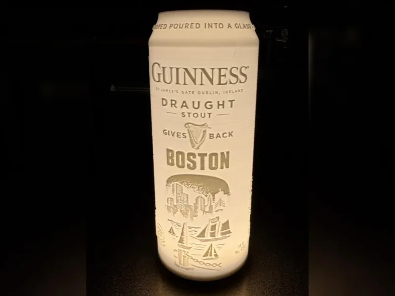 Lámpara de litofanía Guinness Draught Stout Boston