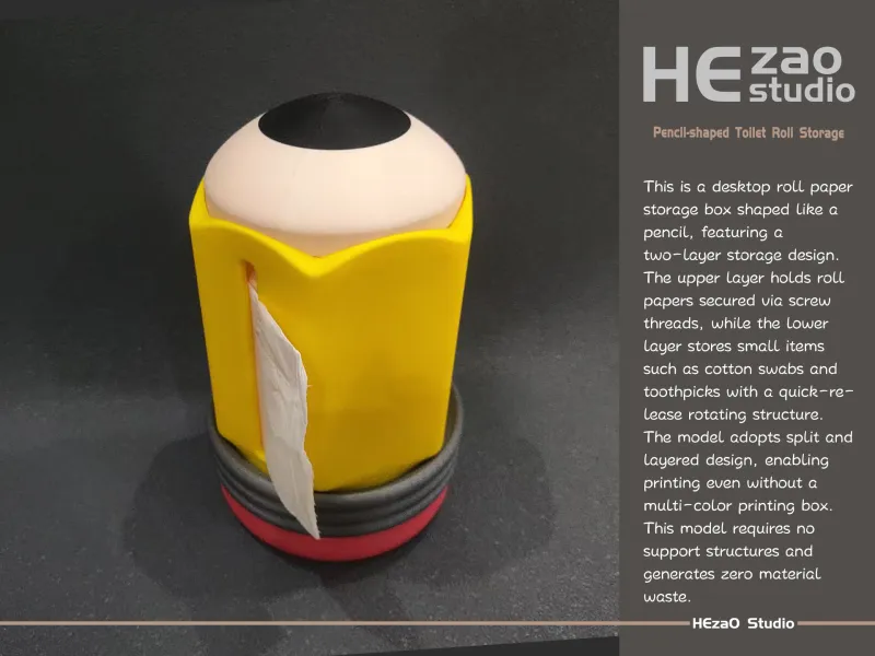Pencil-shaped Toilet Roll Storage