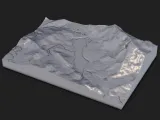Mountain Lake Valley Terrain Tile – 3D Printable STL-0