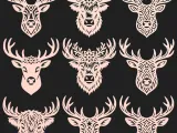 Decorative Deer Head SVG Bundle | 9 Antler Designs | CNC-0