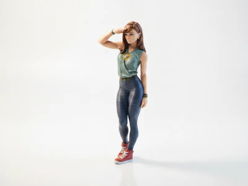 Lady Salute Female Figure Statue 3D Printable