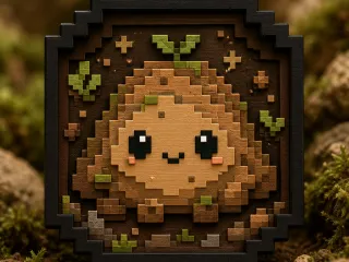 CelestiCube Earth Pixal Keychain