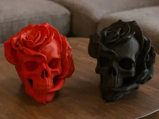 THE SKELETON HEAD ROSE / FORBIDDEN ROSE / GOTHIC DECOR