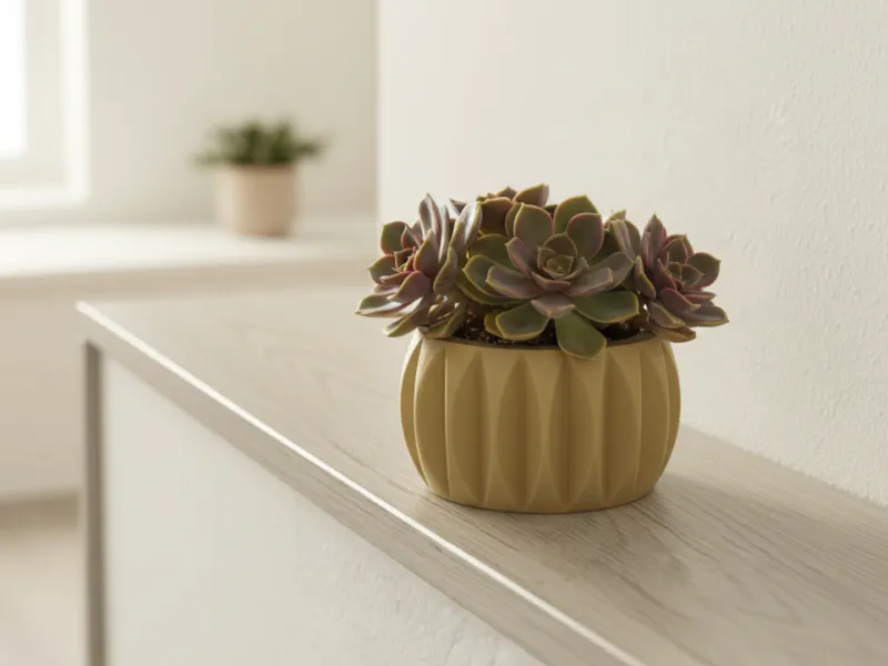 Round Planter for Succulents and Small Plants