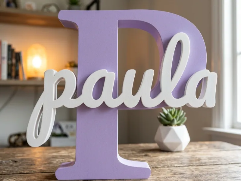 Inicial P com o nome de Paula