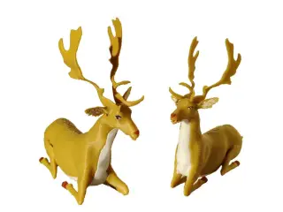 Fallow Deer 2 Figurine Poses; Resting & Bedding