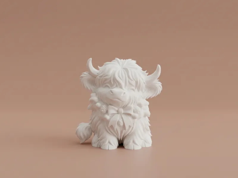 Christmas Highland Cow – Festive Figurine