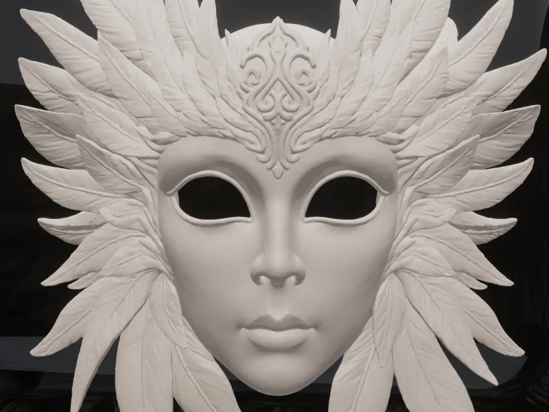 Feathered Angel Masquerade Mask
