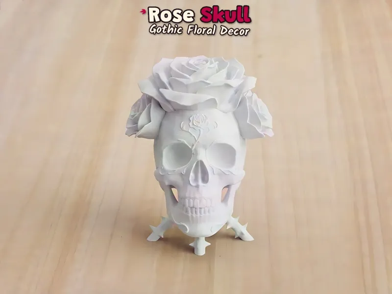 SKULL GOTHIC FLORAL ROSE DECOR ART SPOOKY TABLETOP [FREE]