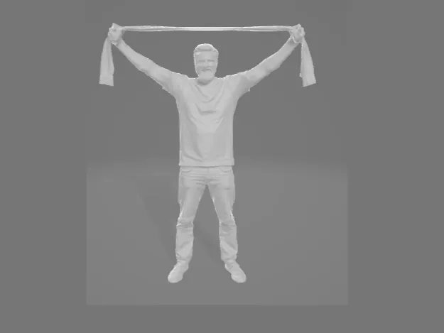 Homme debout avec echarpe