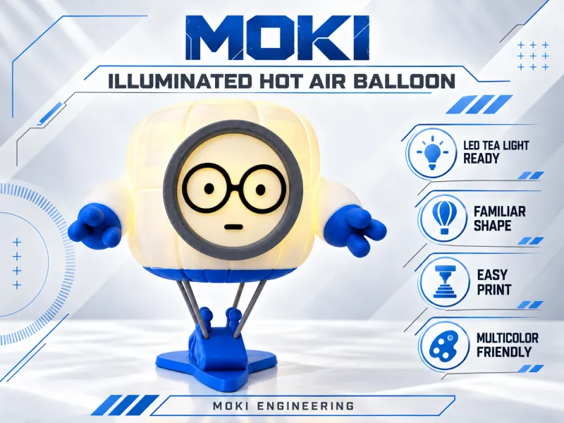 Balonul cu aer cald iluminat Moki