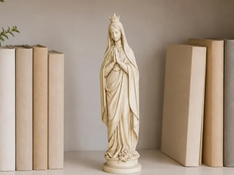 Onze Lieve Vrouw van Lourdes STL, Maagd Maria Standbeeld 3D-print,