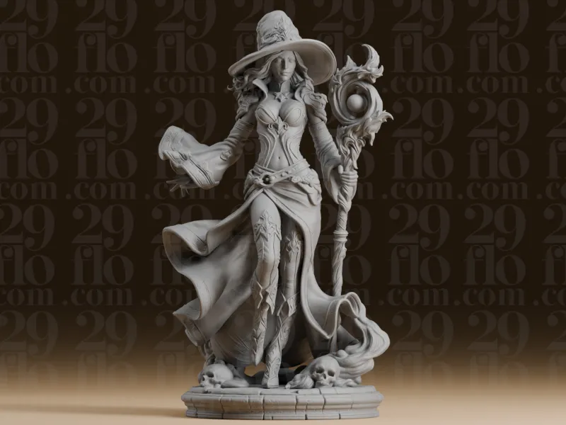 #299_1 Fantasy Witch Sorceress Resin Statue