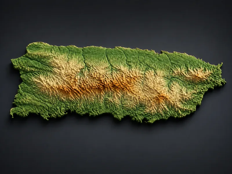 Puerto Rico Topographic Map