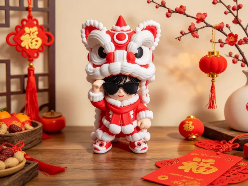 【สิ่งสร้างสรรค์มู่กง】สิงโตตื่นใส่แว่นตา หลากสี
