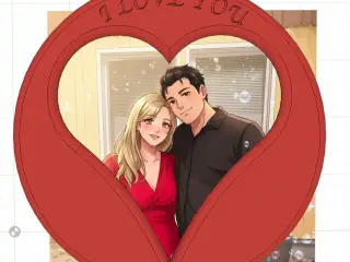 Herz Bilderrahmen Rund ( I LOVE YOU)