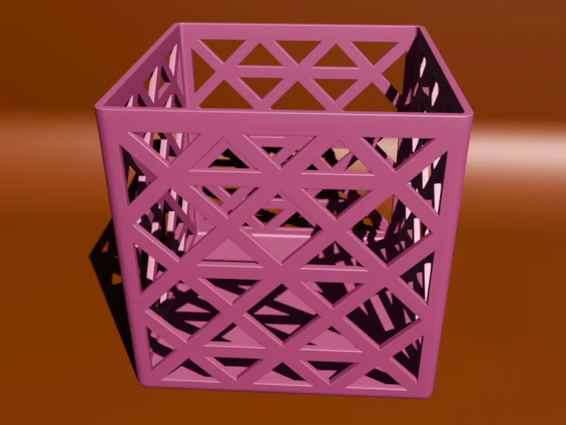 Diamond Cross Lattice opn box / Desk Organizer V3D ID-56