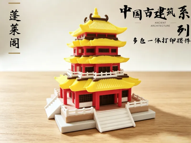 Mehrfarbendruck i8 - Penglai-Pavillon