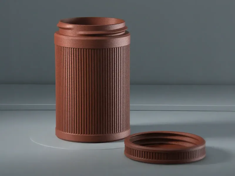 Threaded Screw-Top Container – Ribbed Minimal Storage