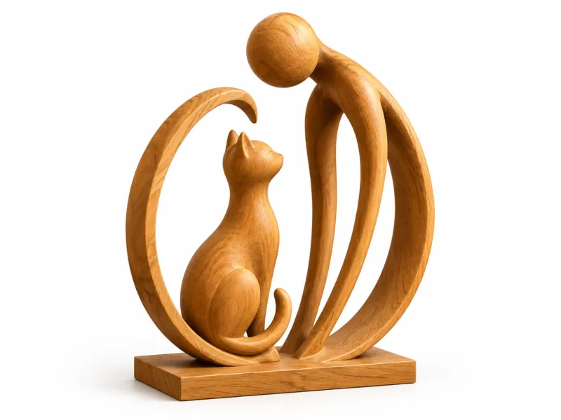 Figura astratta di gatto con persona