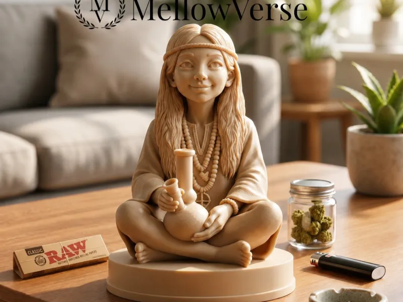 Moedor de Ervas Garota Hippie - 2 Partes Magnético - MellowVerse