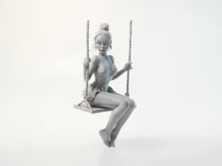 Princess On A Swing Figurine Female 3D Printable