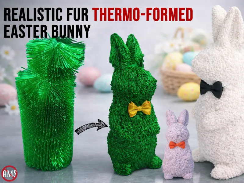 Ground-breaking Thermo-Formed Realistic Furry Easter Bunny