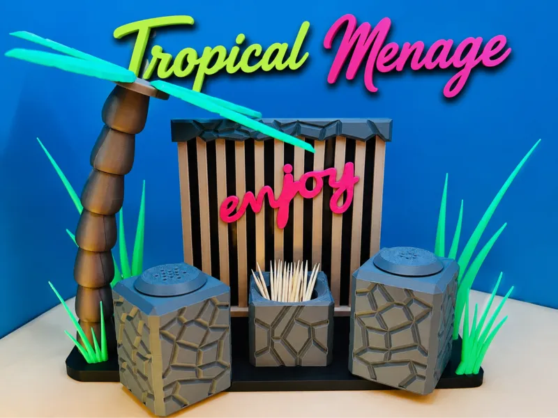 "Tropical ENJOY" Menage Set