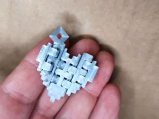 Articulated Pixel Heart Keychain