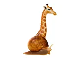 Fantasy Giraffe-Snail Hybrid Statue-0