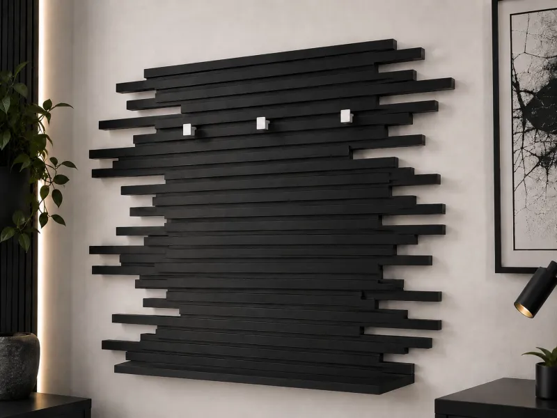🖤 Modernes Wandregal im Lamellen-Design