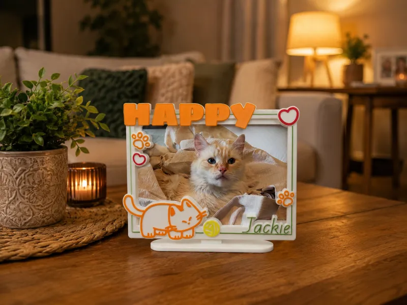 🐾 Happy Paws personalised Pet photo frame