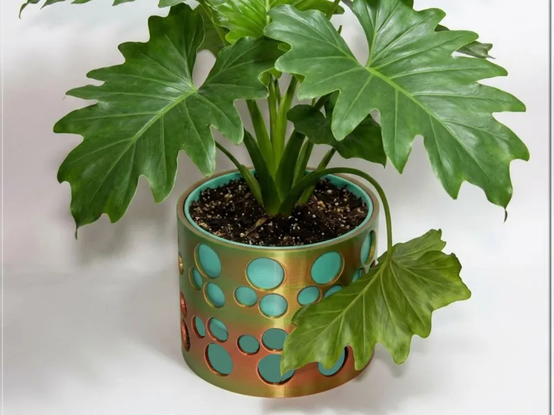 🌱 Decorative Plant Pot – 2-Part Design with Drainage | FREE