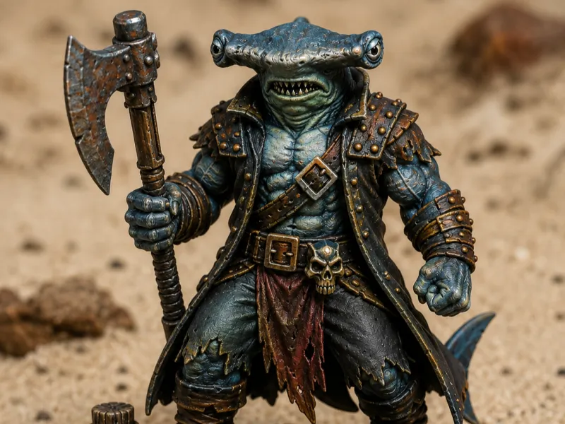 Hammerhead pirate, fierce warrior, RPG Tabletop
