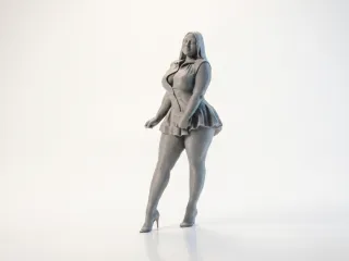 Curvy Lady Figurine Female Character 3D Printable