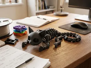 Cat Skeleton Flexi Toy Gothic Articulated Collectible