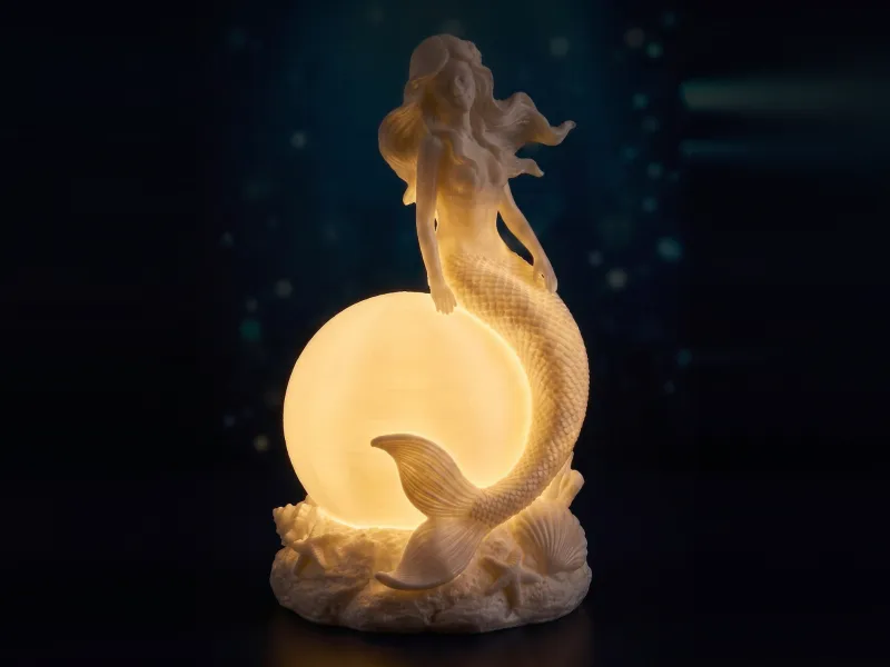 Mermaid Moon Lamp | Fantasy Mermaid LED Night Light