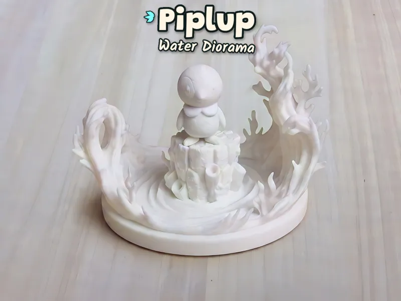 DIORAMA ACUÁTICO DE PIPLUP - ARTE DE FANS 3D DE POKÉMON NINTENDO [GRATIS]